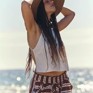 White linen backless top